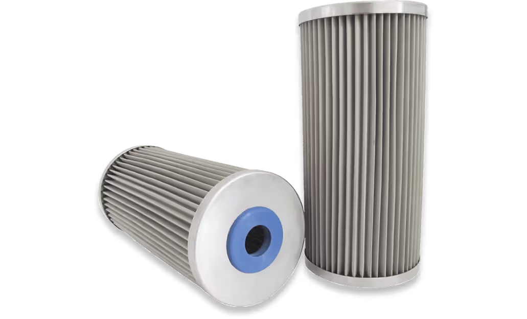 Filtro em tela de inox plissado em alta vazão com diversas micragens (abertura).