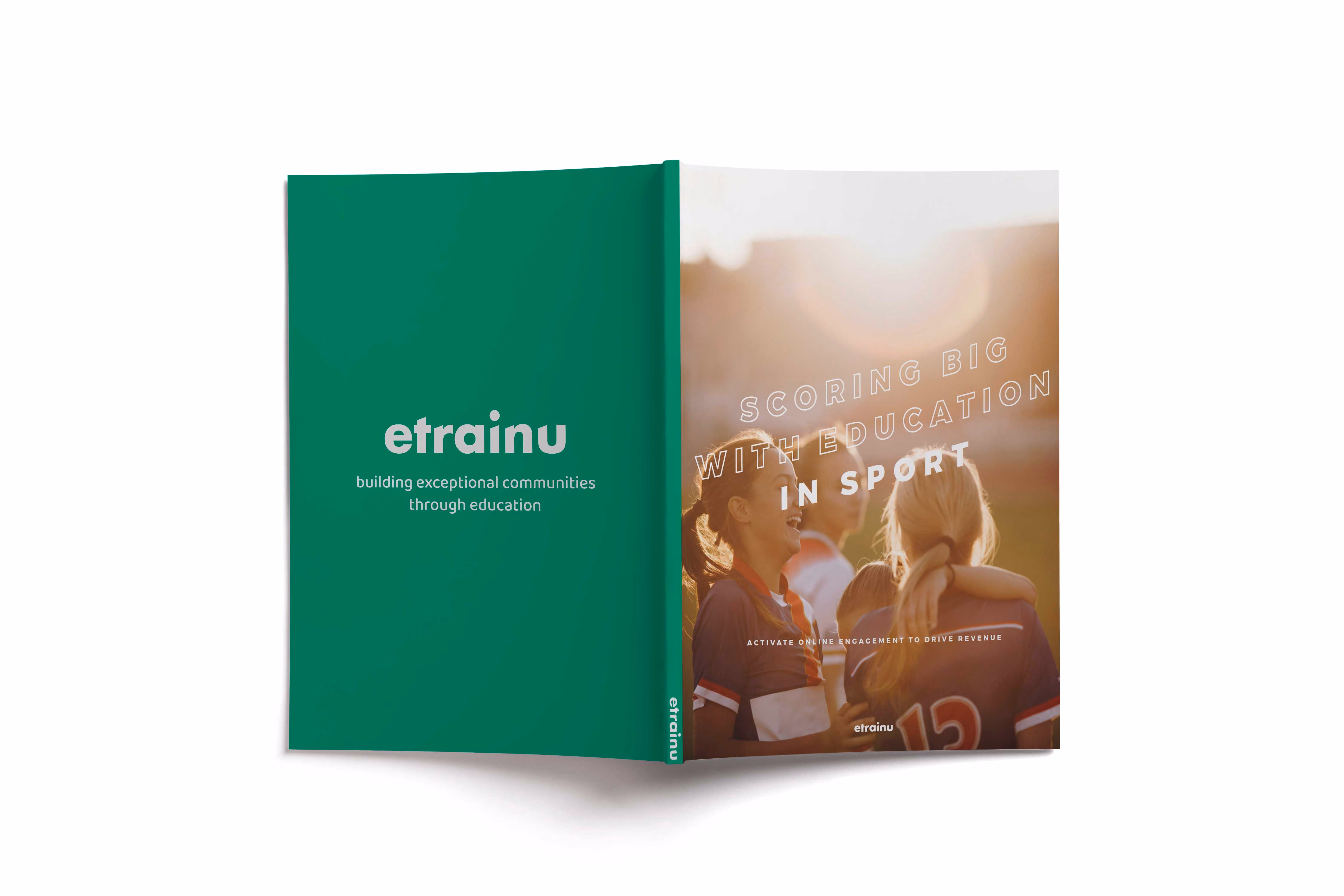 Book cover with green back and photo of young female athletes embracing, titled 'Scoring Big with Education in Sport'.