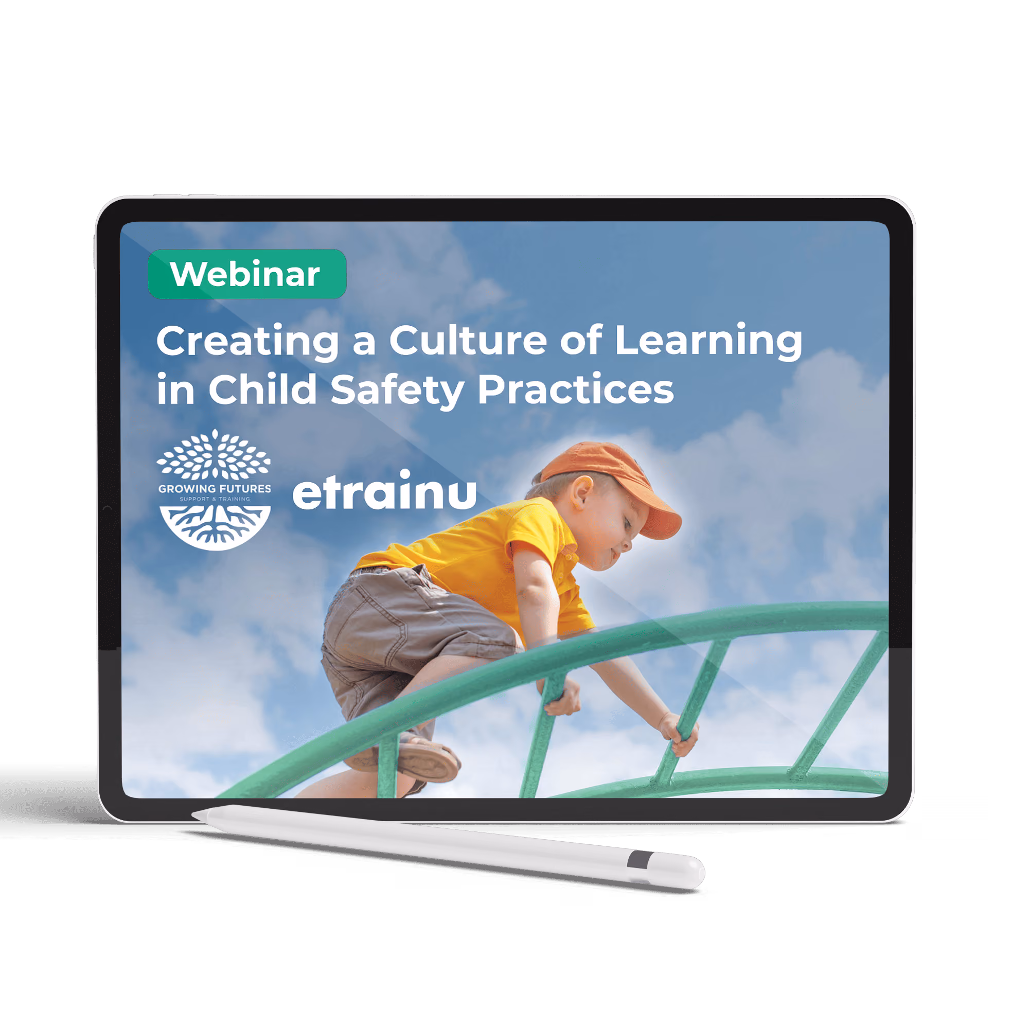 A resource mockup showing the child safety webinar