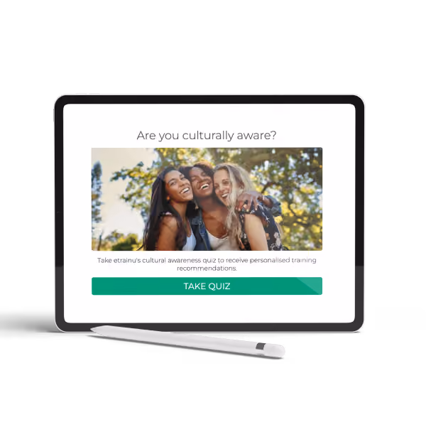 A preview of our cultural safety quiz on a tablet