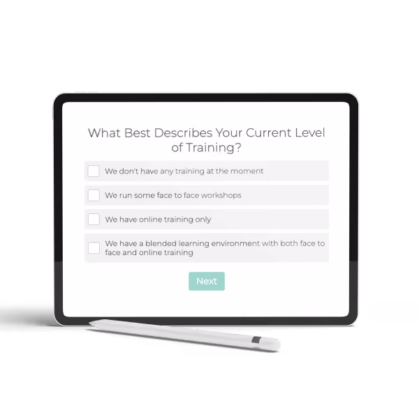 A resource mockup showing the compliance quiz