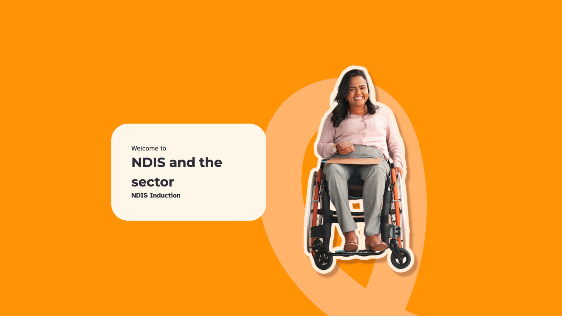 A smiling woman using a wheelchair holds a smartphone.