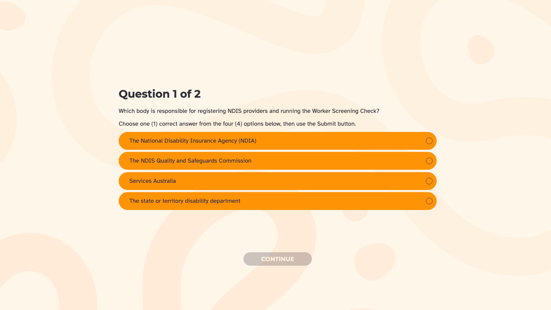 This is an interactive quiz, so the question and answer text is already read by screen readers as content, not as an image.