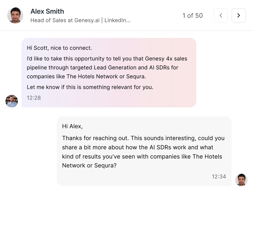 Genesy conversation preview