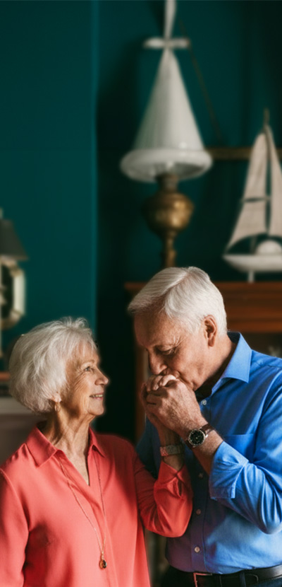 Husband kissing wife’s hand