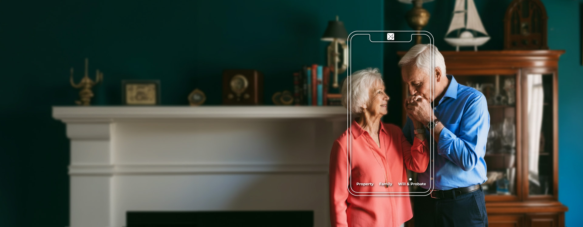Older lady looking at husband in the snow