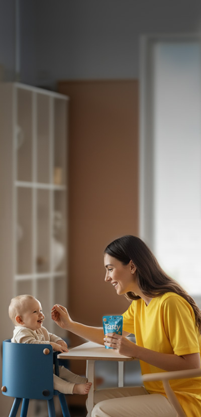 Mother feeding her baby