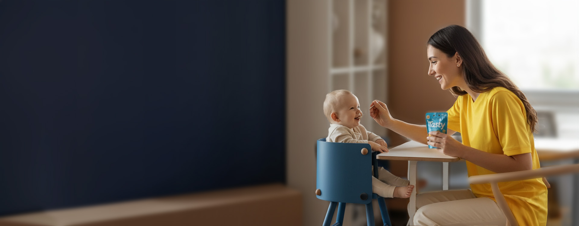 Mother feeding her baby