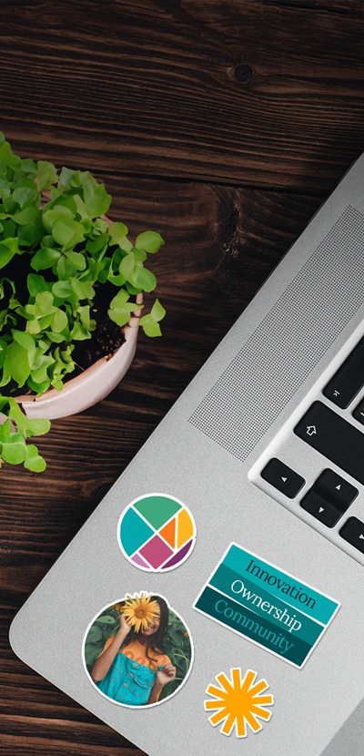 Stickers on a laptop