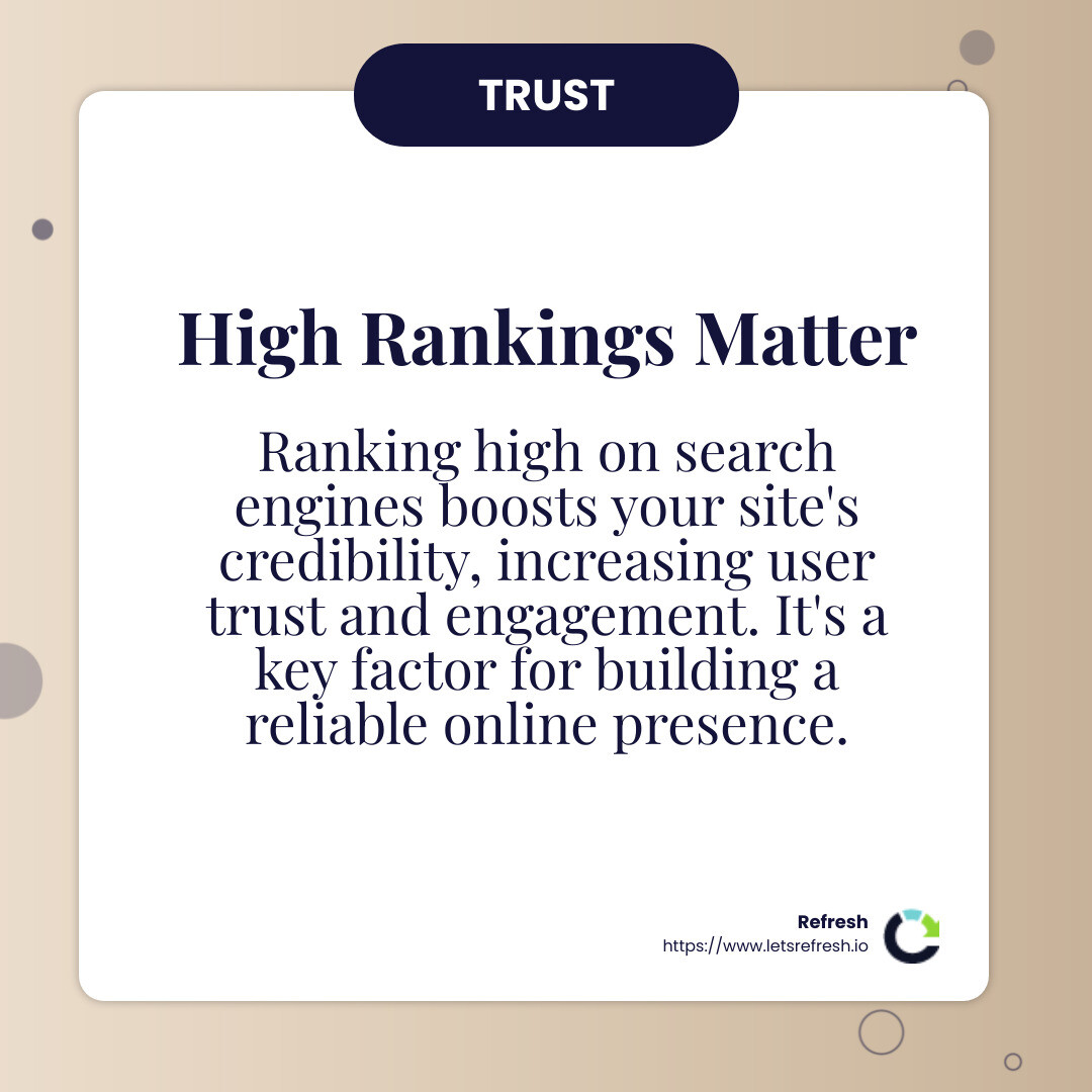 A high-ranking website is often perceived as more credible and trustworthy. - about seo in digital marketing infographic simple-info-card
