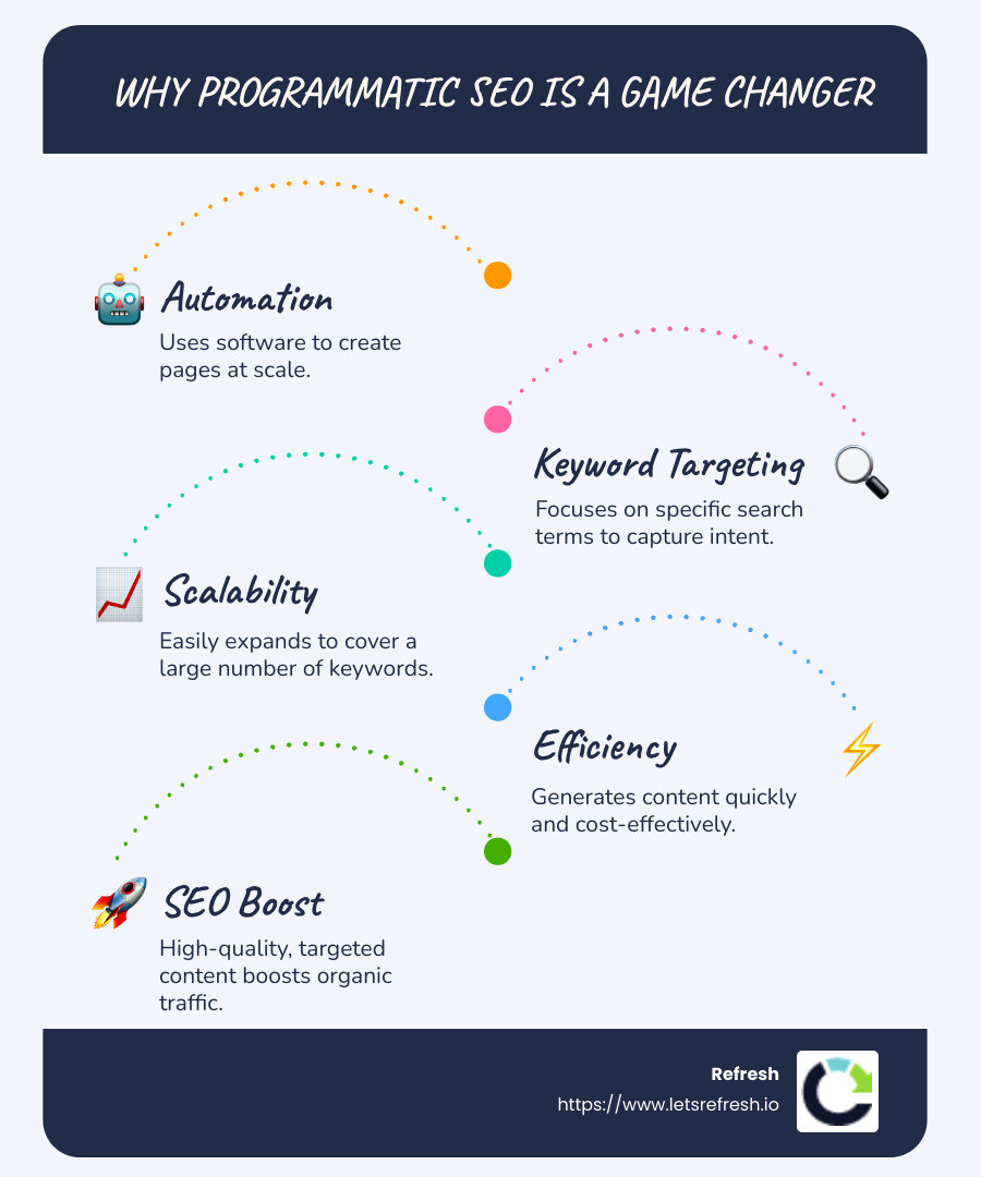 Programmatic SEO Overview - how does programmatic seo work infographic infographic-line-5-steps-blues-accent_colors