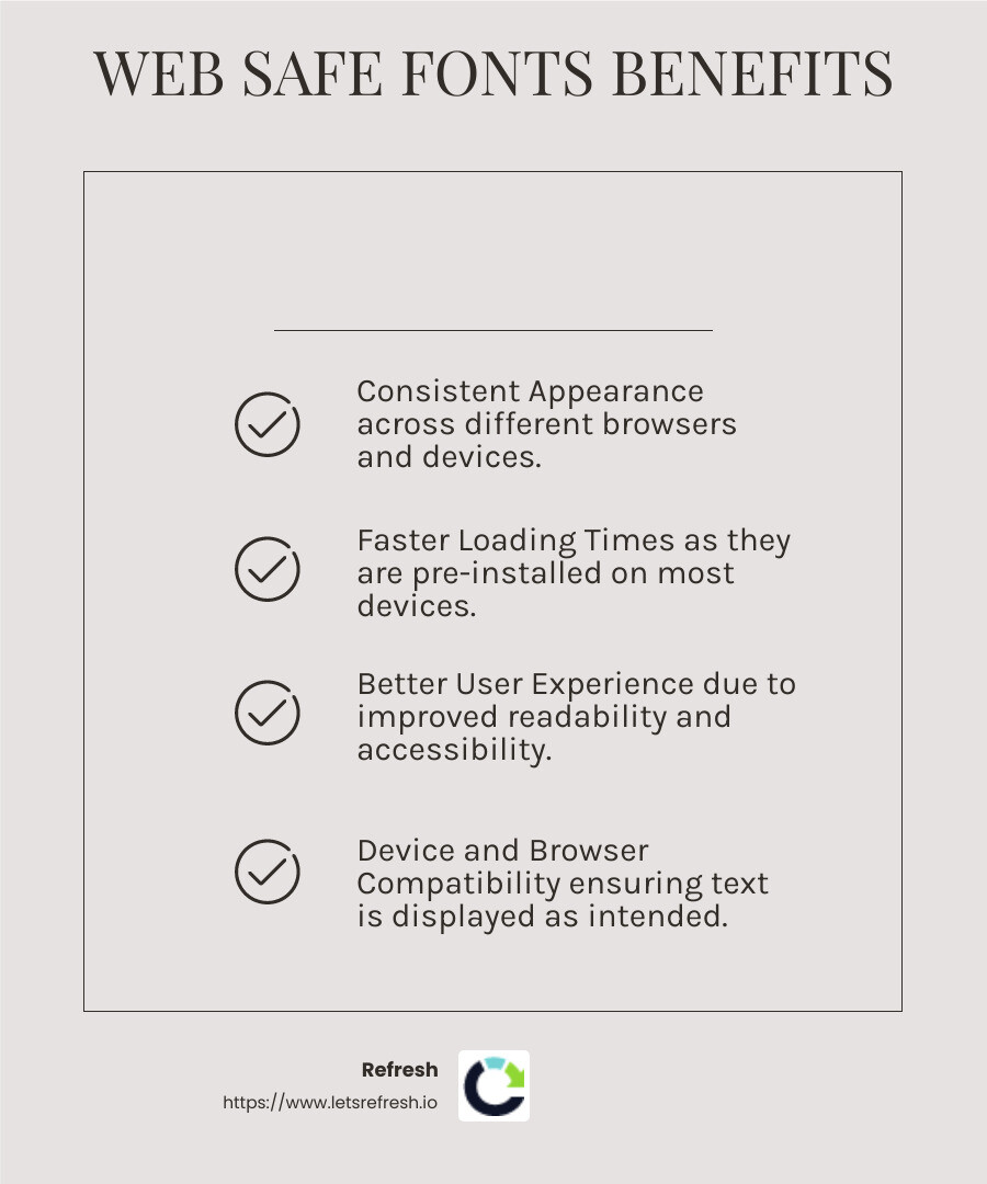Importance of web safe fonts - is lato a web safe font infographic checklist-light-beige