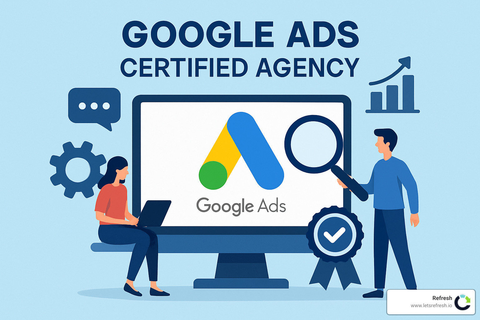 Professional team analyzing detailed PPC performance reports - Google Ads certified agency