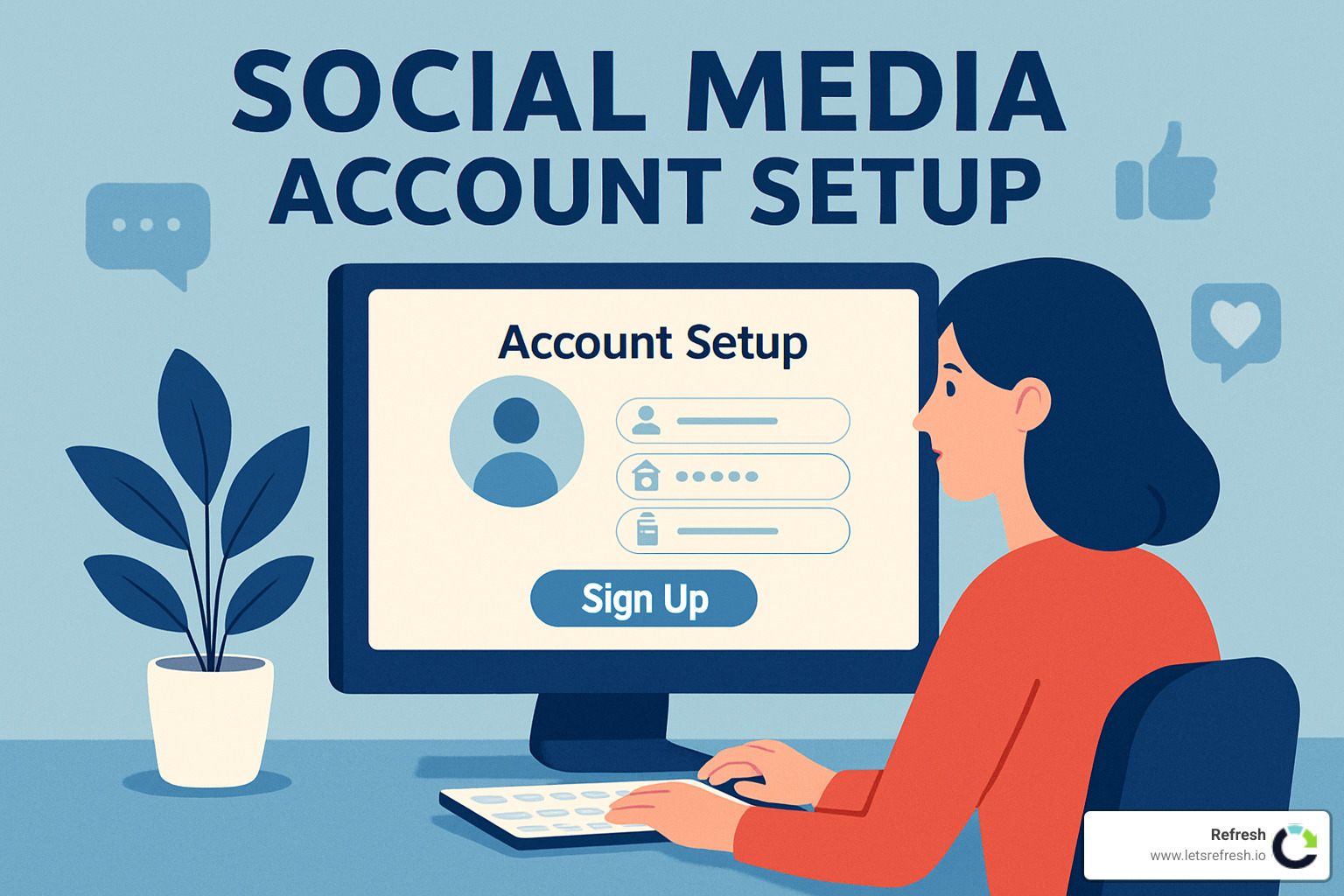 Multi-platform social media management dashboard showing accounts across different networks - Social media account setup