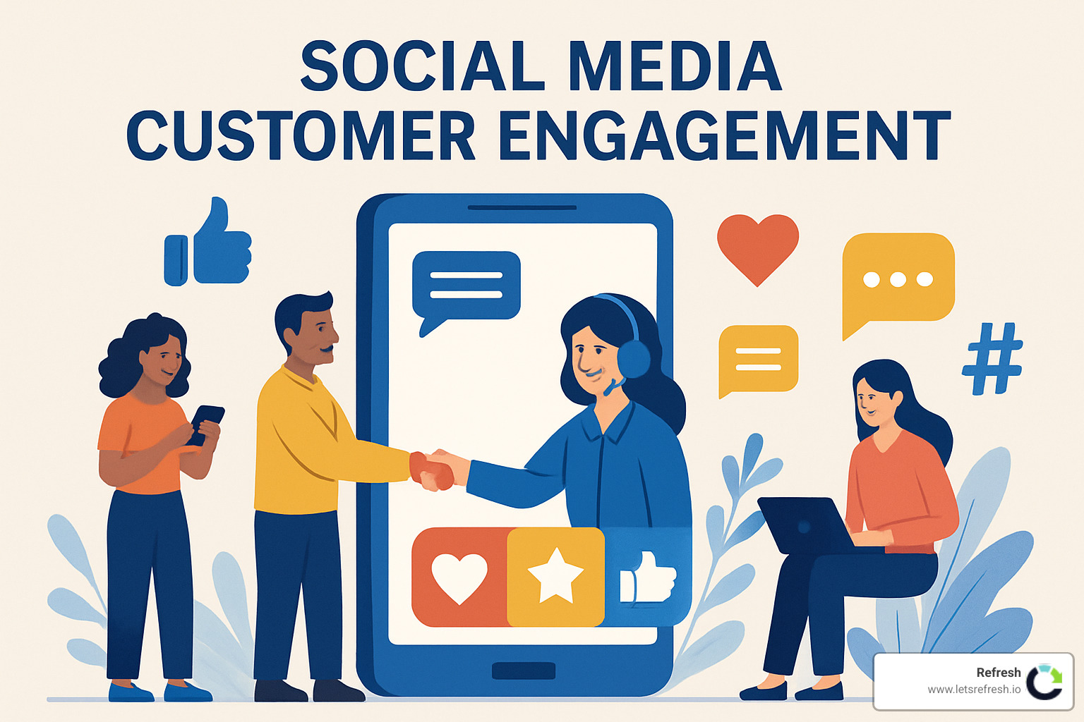 customers interacting with brands on different social platforms - Social media customer engagement