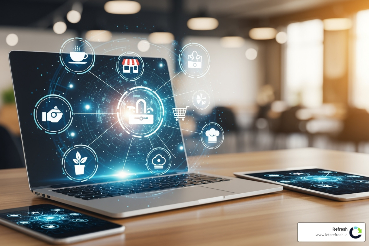 digital marketing dashboard showing key metrics - small business online presence