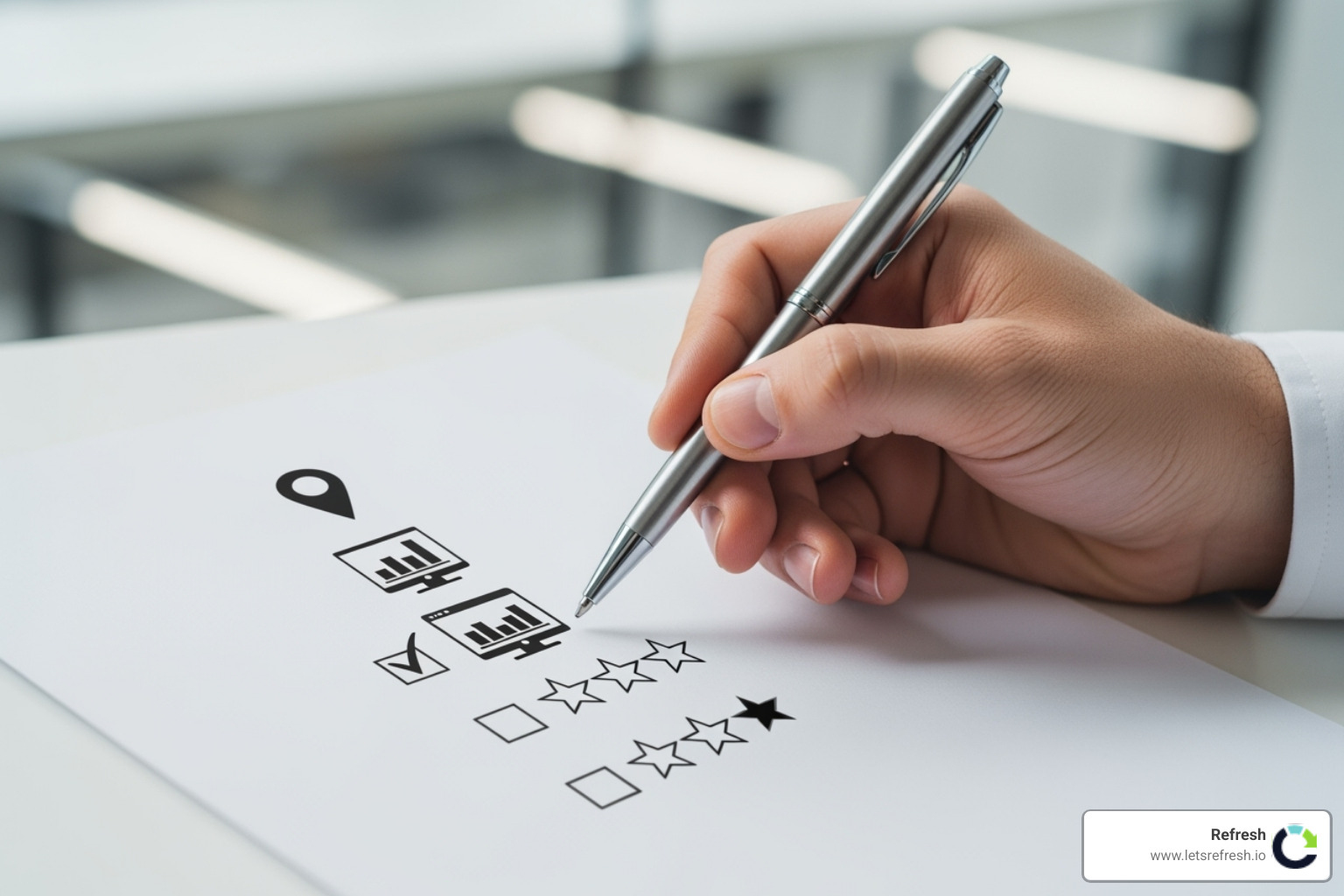 A checklist showing core local SEO components like Google Business Profile, NAP consistency, website optimization, and online reviews - local SEO services