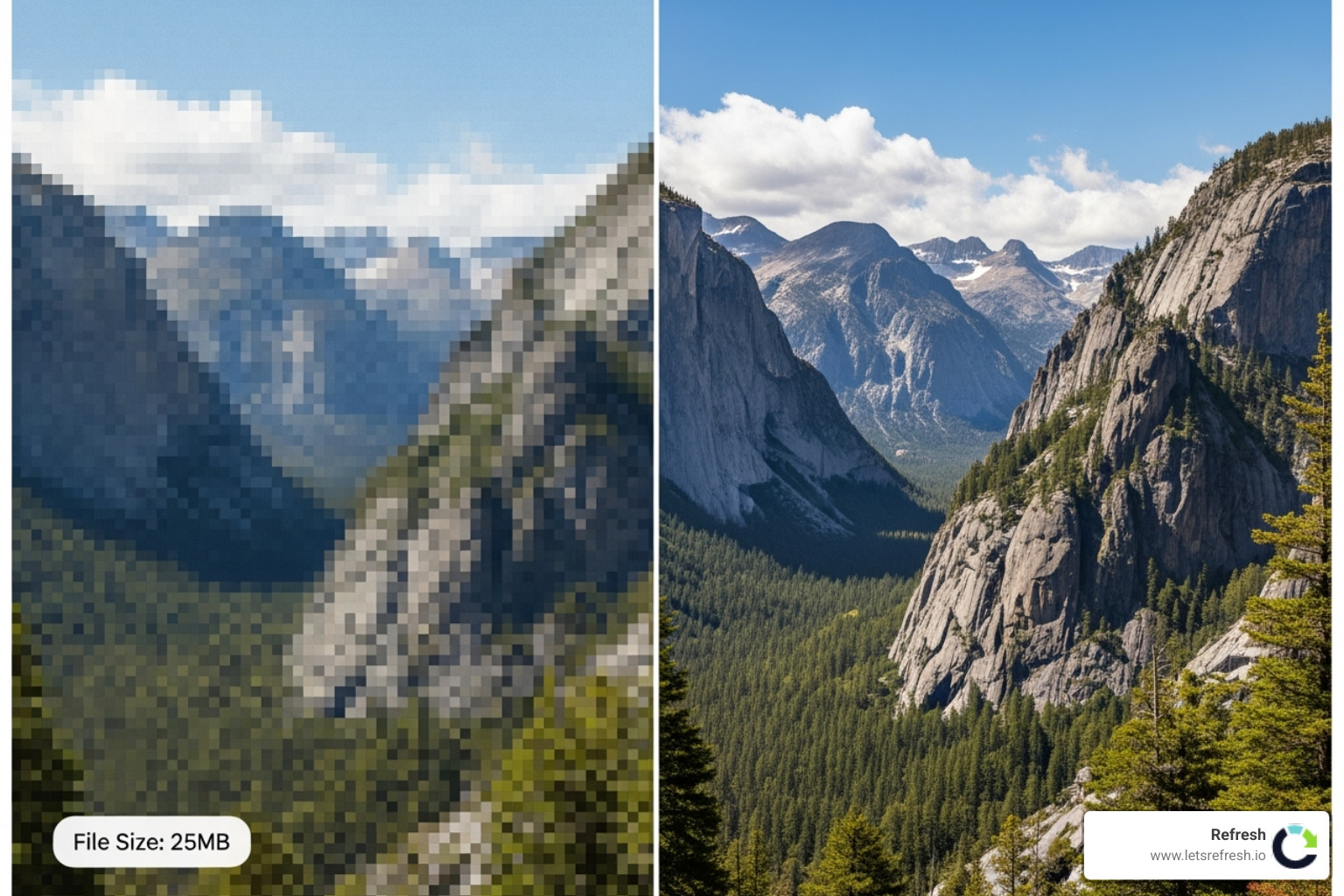 unoptimized image file size vs optimized image file size - Fast loading website
