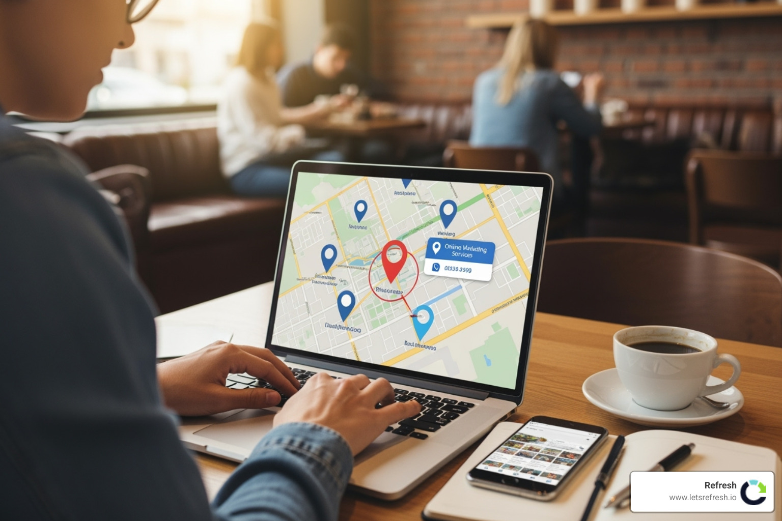 Google Maps search result on a phone - online marketing near me