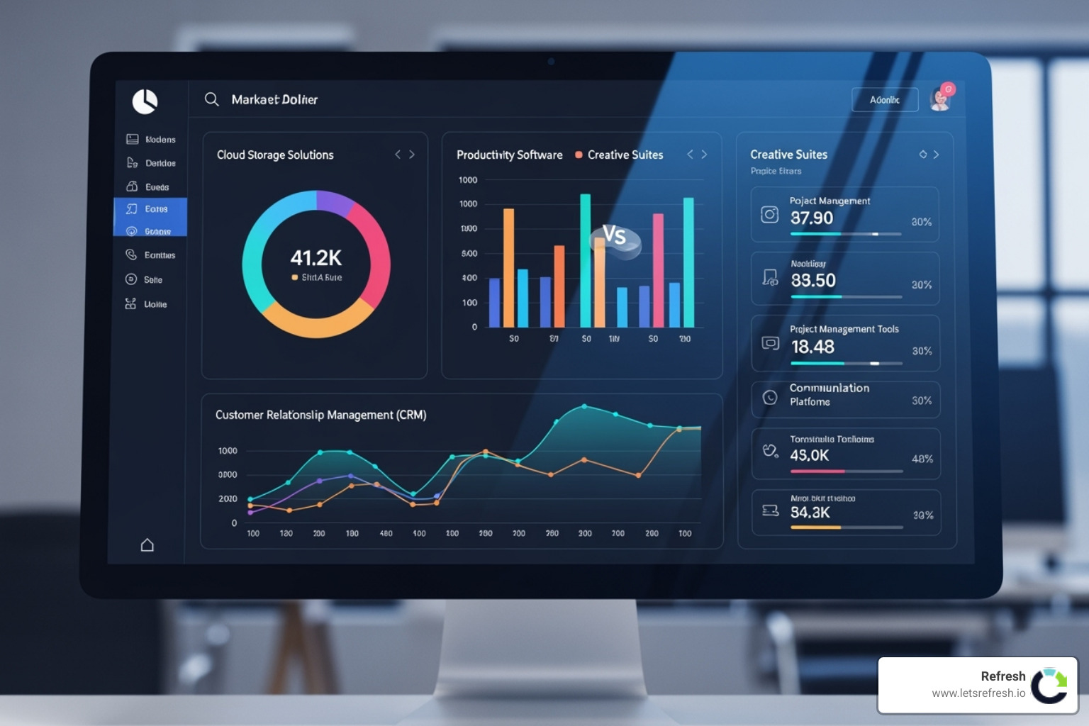 Dashboard comparing features of different SEO software categories - best seo optimization software