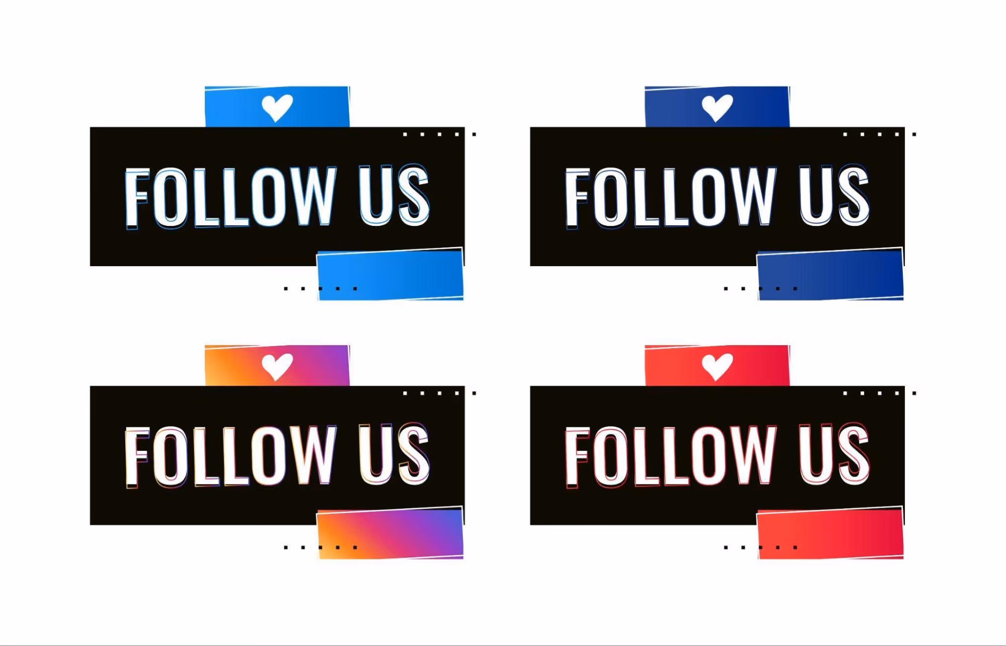 A grid of instagram images showing the words "Follow Us"