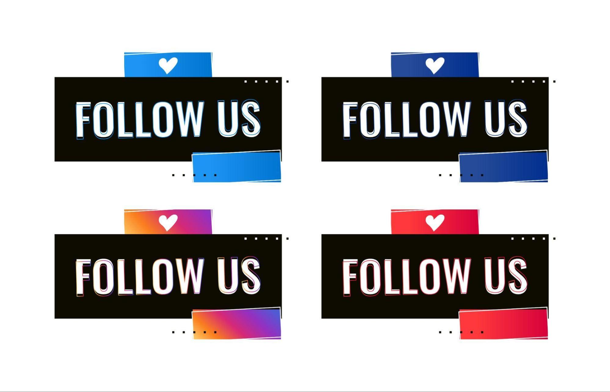 A grid of instagram images showing the words "Follow Us"