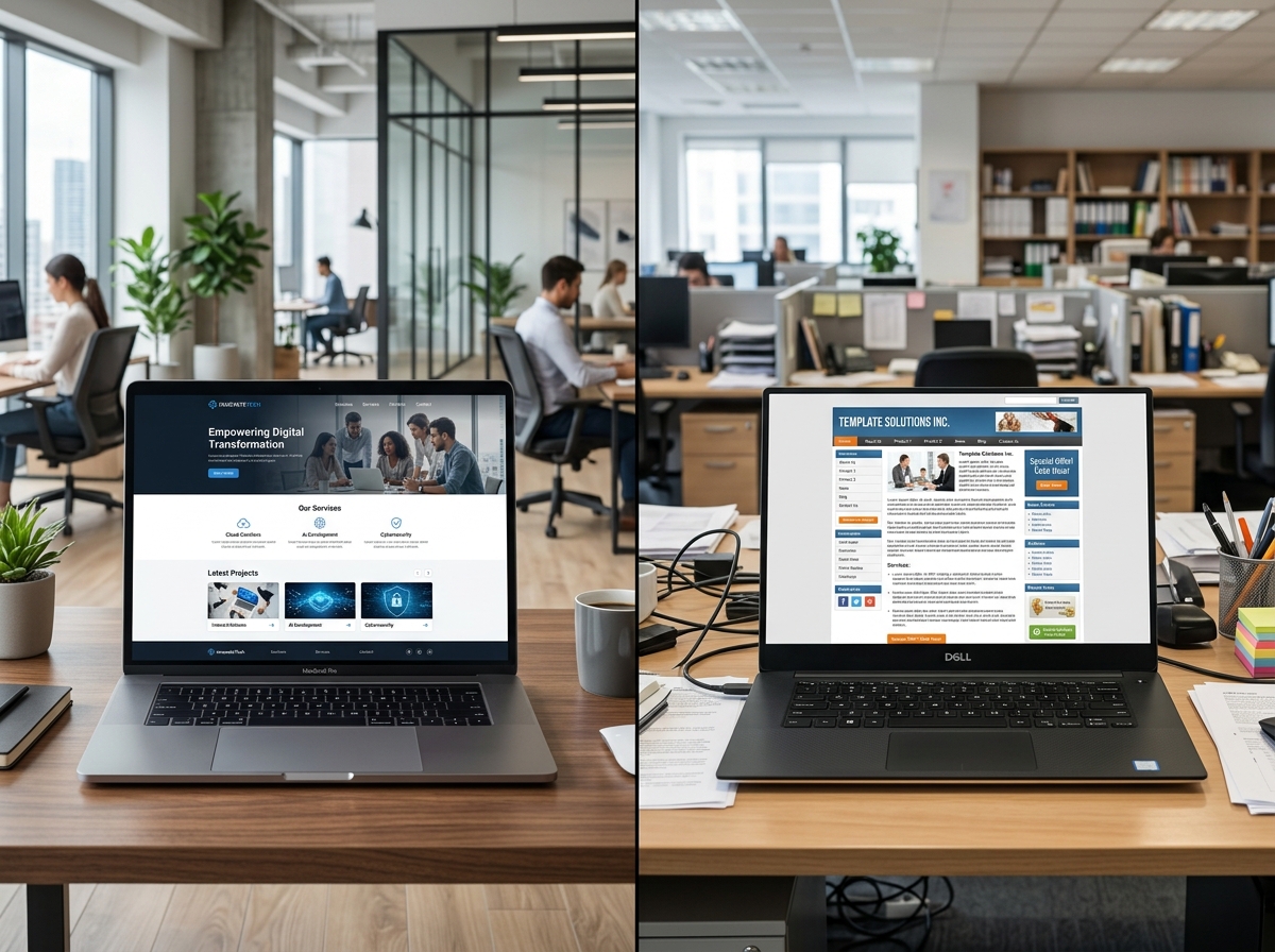 Bespoke high-performance custom interface compared to generic layout - Custom Webflow design