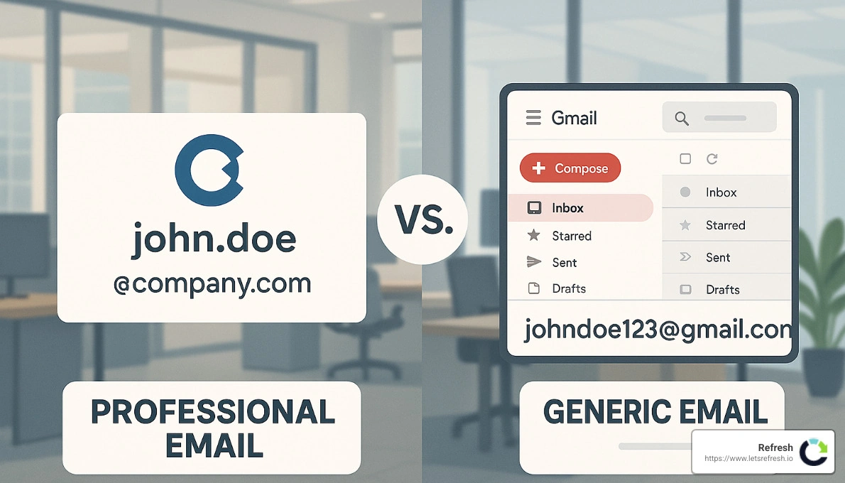 professional email vs generic email comparison - website and email hosting for small business