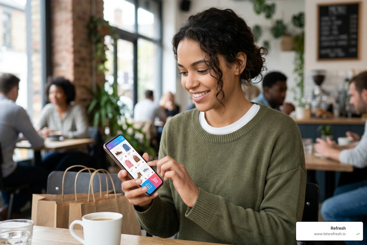A consumer browsing on a smartphone, showing the rise of mobile-first digital experiences in 2026 A consumer browsing on a smartphone, showing the rise of mobile-first digital experiences in 2026