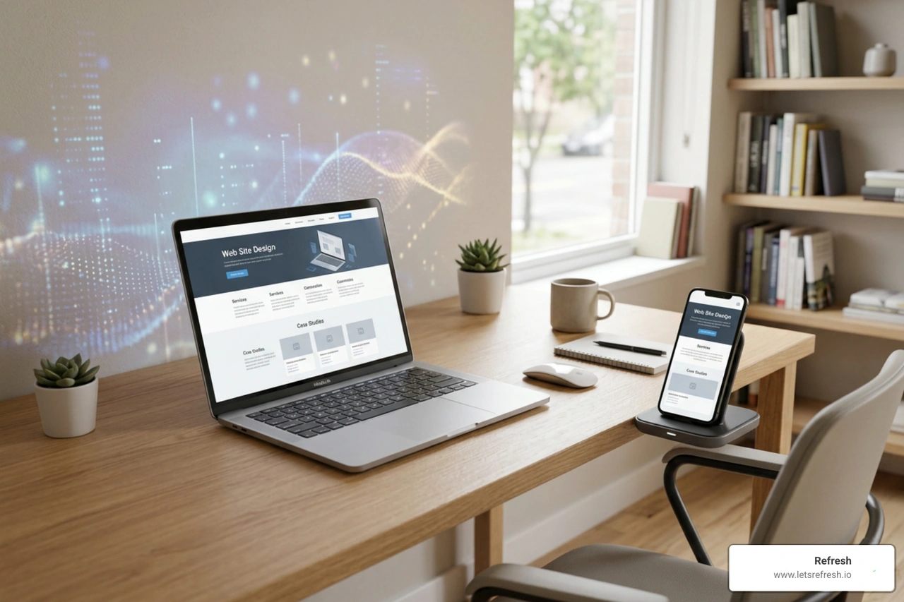 Responsive desktop and mobile layout design created in Webflow Responsive desktop and mobile layout design created in Webflow