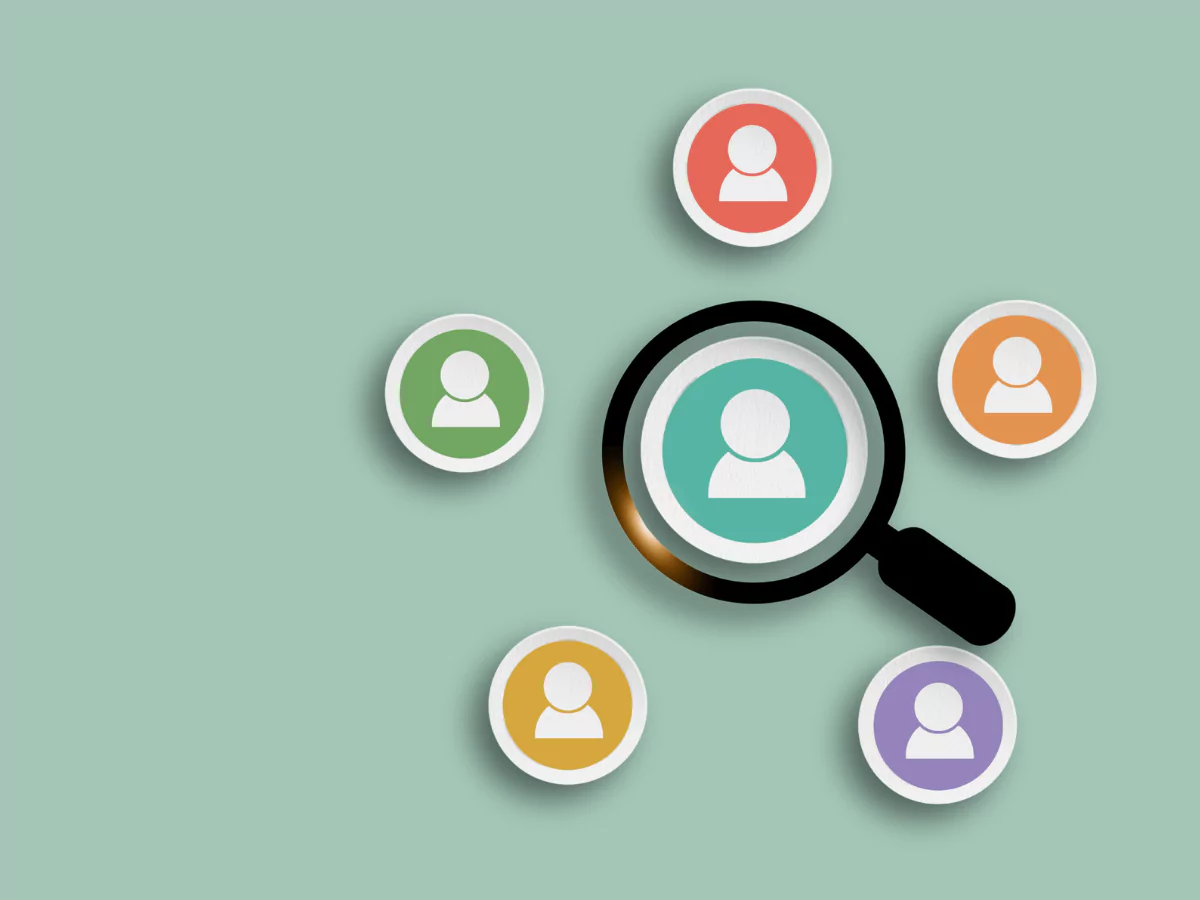 Abstract AI search matrix showing target audience demographic segmentation