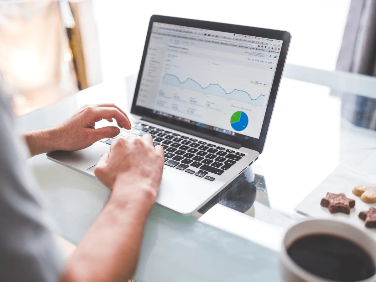 Small business owner analyzing SEO performance