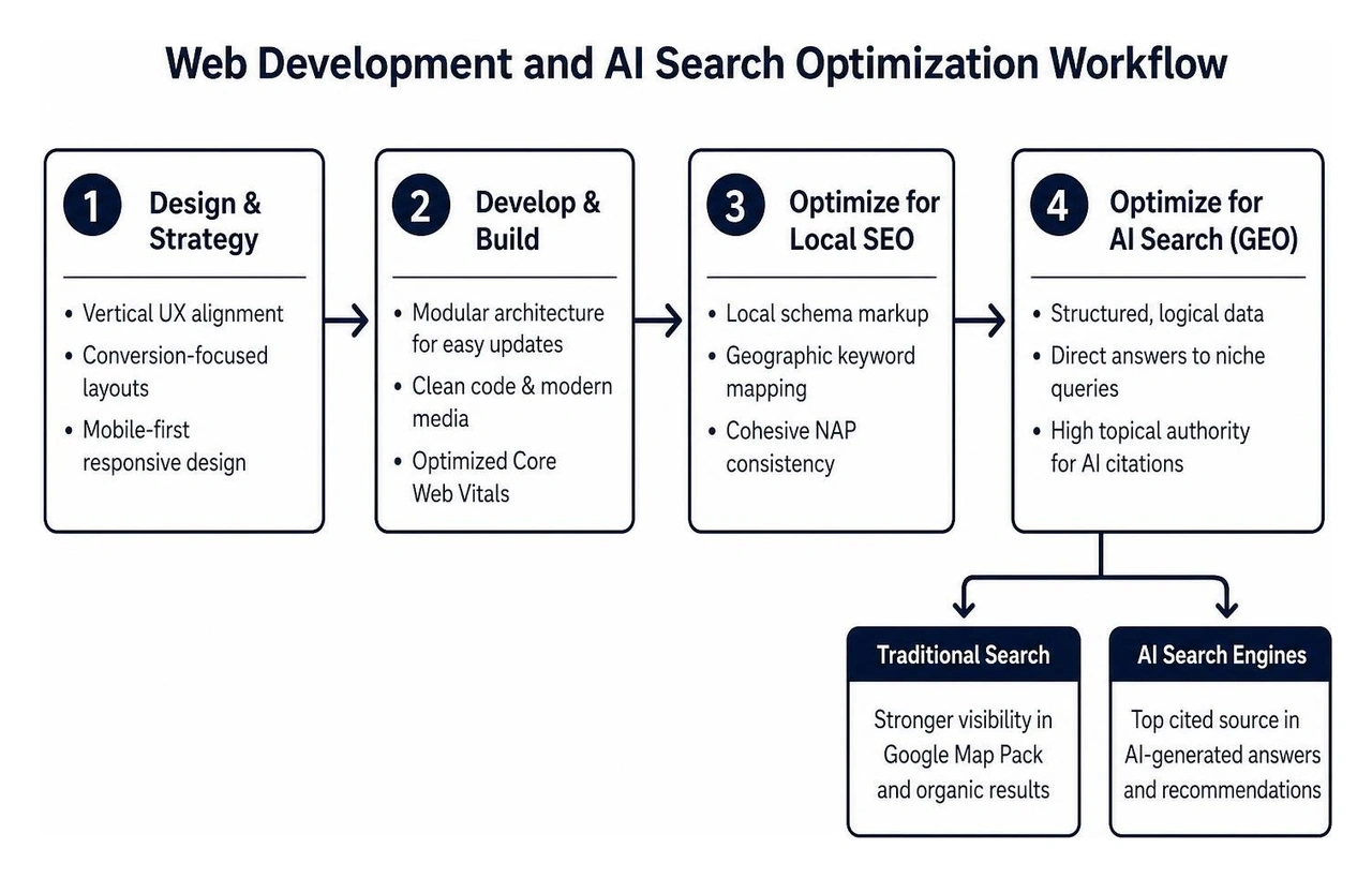 Web development and AI search optimization workflow Web development and AI search optimization workflow
