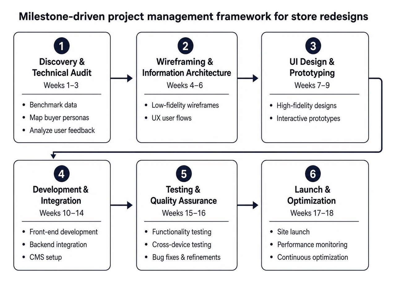 Milestone-driven project management framework for store redesigns Milestone-driven project management framework for store redesigns