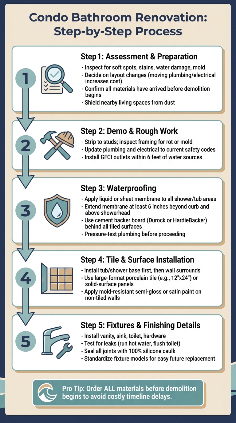 Condo Bathroom Renovation Process for Rental Season
