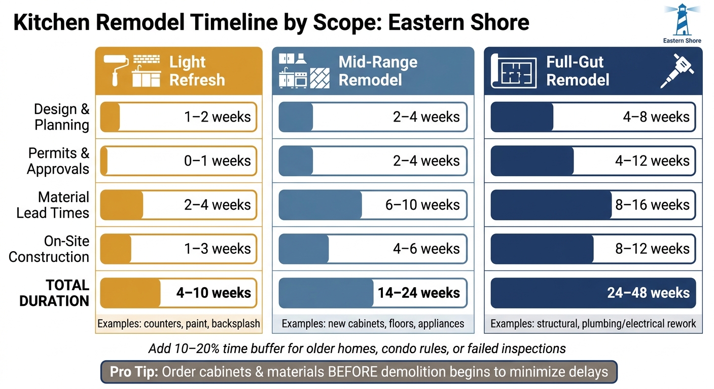 Kitchen Remodel Timeline by Scope: Eastern Shore Guide