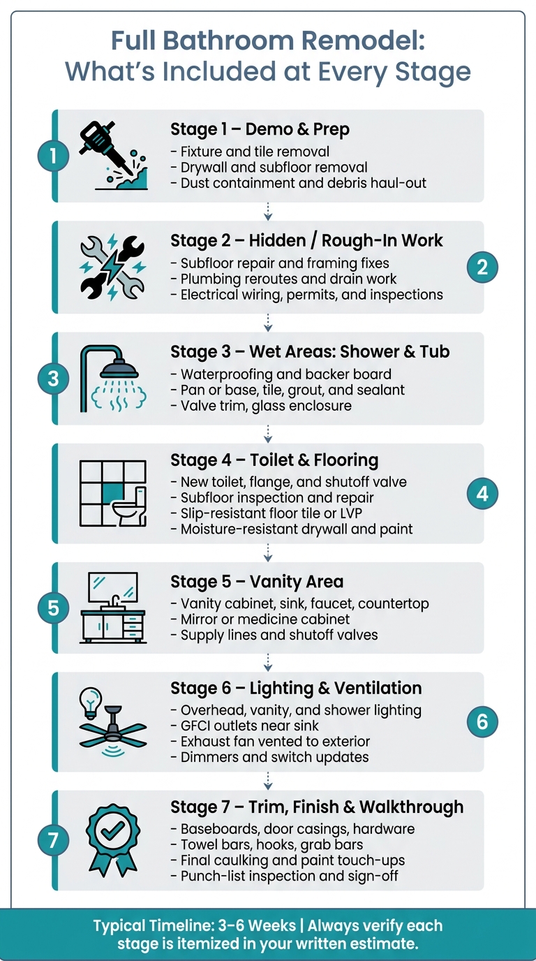 Full Bathroom Remodel: Step-by-Step Scope Checklist