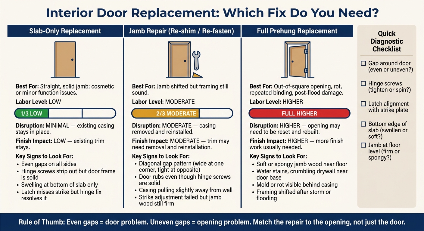 Interior Door Problem: Slab vs. Jamb vs. Full Replacement Guide