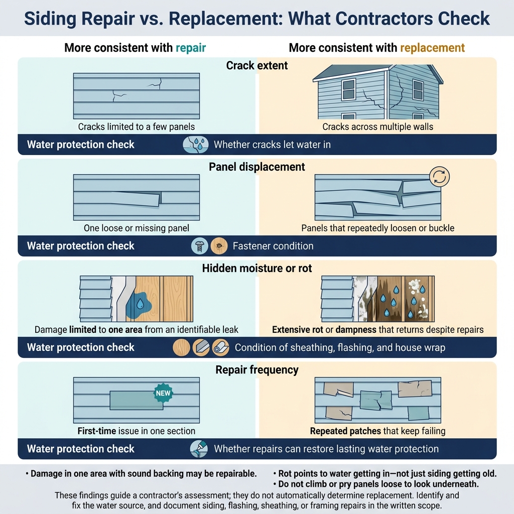 Siding Repair vs. Replacement: What Contractors Check