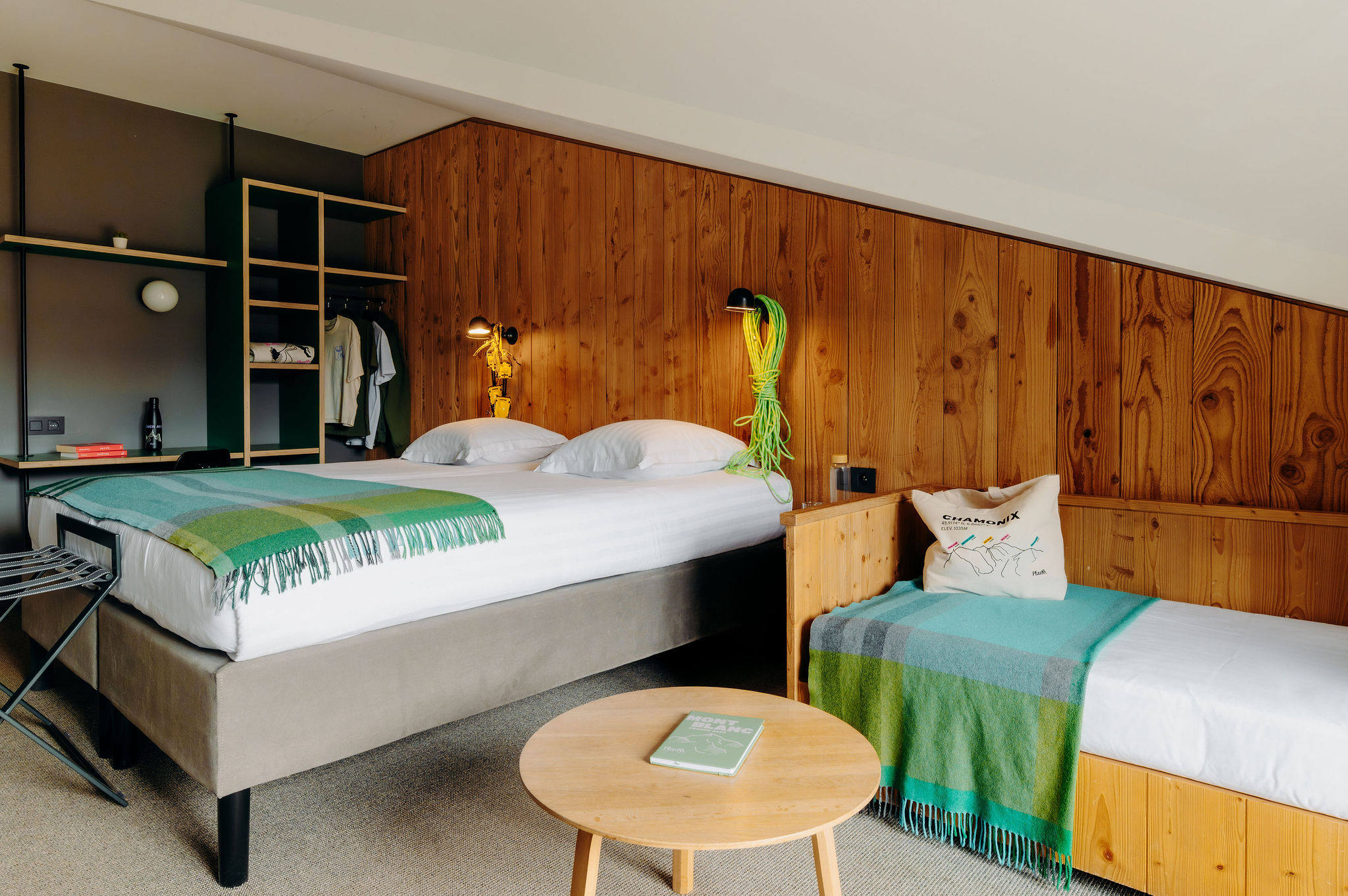 Relaxing under the comforter at PLANB Living Chamonix the perfect place to recharge your batteries