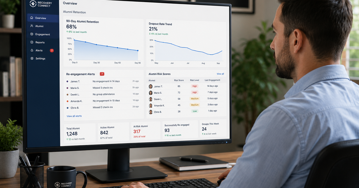 Recovery Support Software That Reduces 90-Day Dropout: What Treatment Centers Should Be Tracking