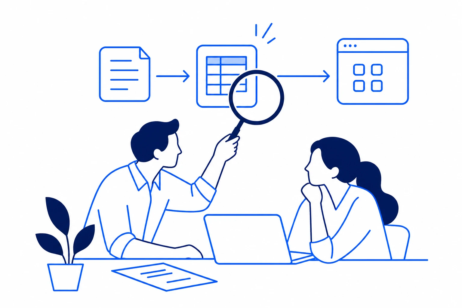 Pulseee illustration of people and connected workflows