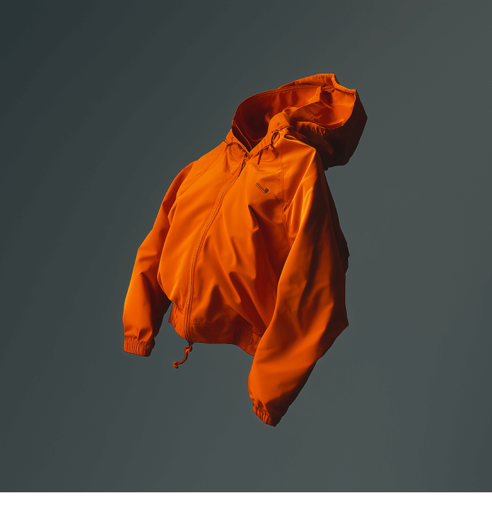 Orange jacket in a different arrangement