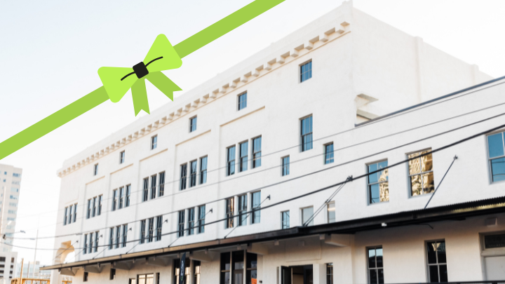 Gradient Ribbon Cutting Celebration