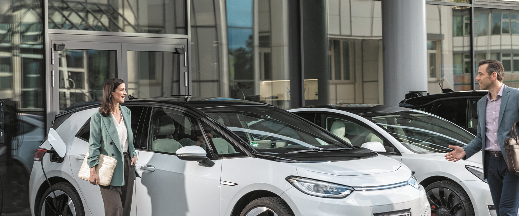 Workplace with EV charging for employees