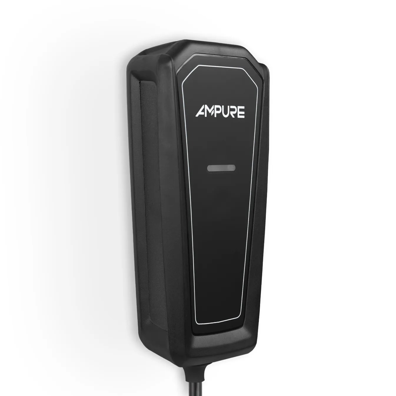 Ampure Go EV Charger, Portable Charger for SAE EVs in Black, Side View