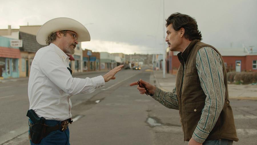 Joaquin Phoenix and Pedro Pascal in Eddington