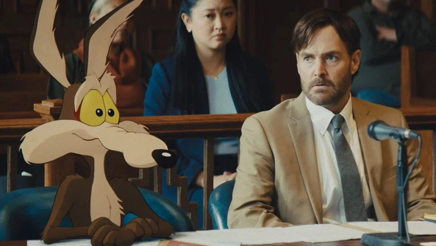 Wile E. Coyote and Will Forte in Coyote vs. Acme