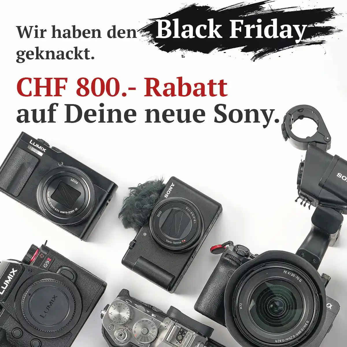 Wir haben den Black Friday geknackt: CHF 800.- Rabatt auf Deine neue Sony.