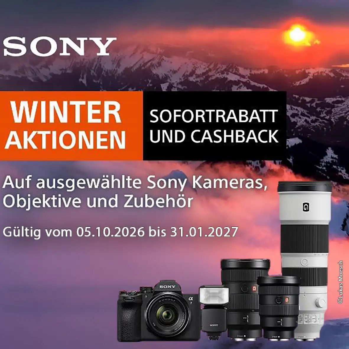 MEHR SCHÄRFE, MEHR ERSPARNIS: SONY WINTER Cashback Aktion 2026